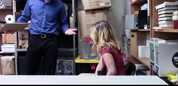  Hot blonde gets caught stealing and need to fuck the officer